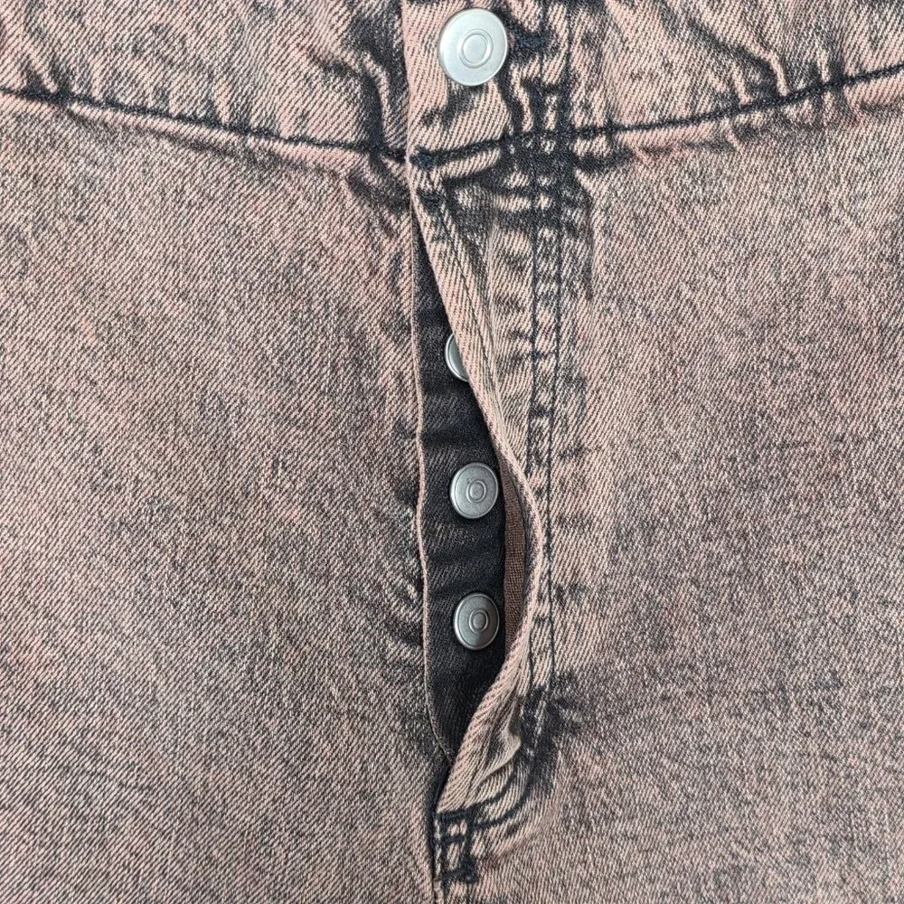 Sandro Shorts Men's 44 Denim Button Fly Distressed Bleach In Rose Bermuda New